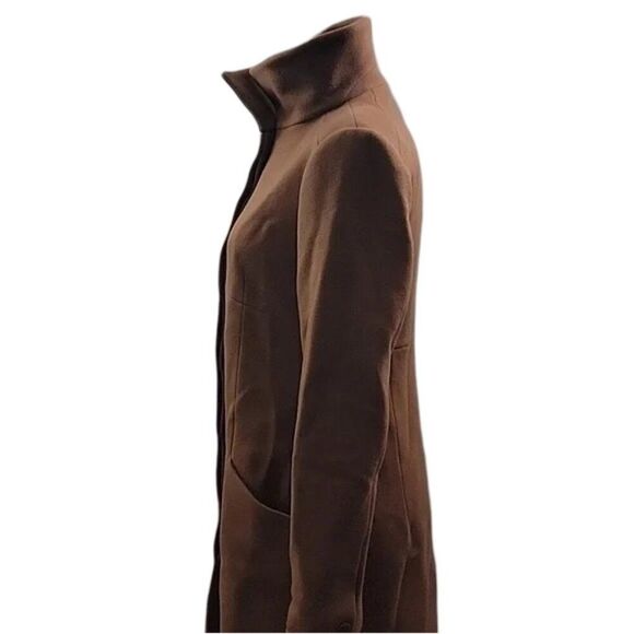 Aritzia 'A Moveable Feast' long brown Wool Cashmere Winter Coat women's SZ Med - Picture 6 of 11